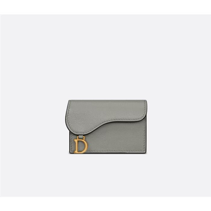 DIOR Saddle Bloom Leather Card Holder Wallet S5611CCEH
