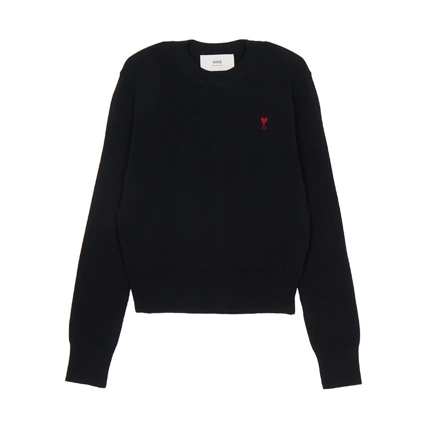AMI Women’s Round Neck Knit Sweater FKS826 001 009