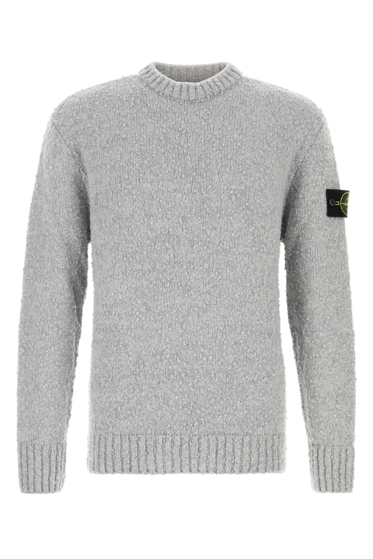 STONE ISLAND Wool Round Neck Knit Sweater Navy Men