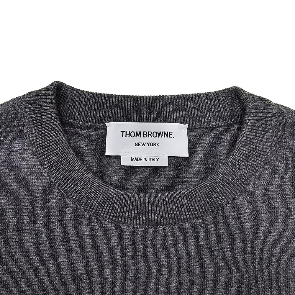 THOM BROWNE Women’s Classic Diagonal Stripe Milano Stitch Cotton Knit Pullover