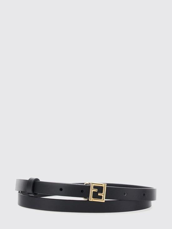 FENDI Regular Black Leather Belt