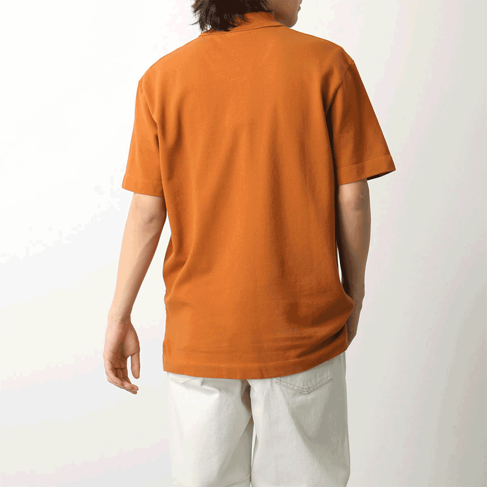 Maison Kitsune Bold Fox Logo Polo Shirt Short Sleeve Men Nav MM00210 KJ7010 P261