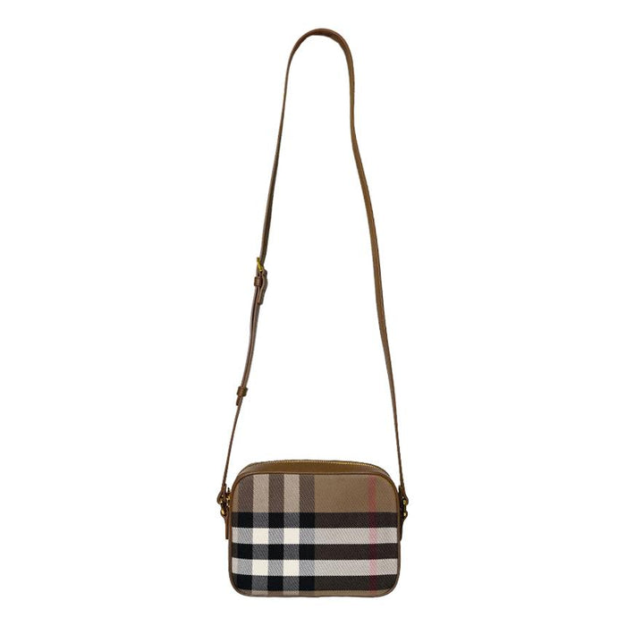 BURBERRY House Check Brown Small Camera Crossbody Bag 81140721