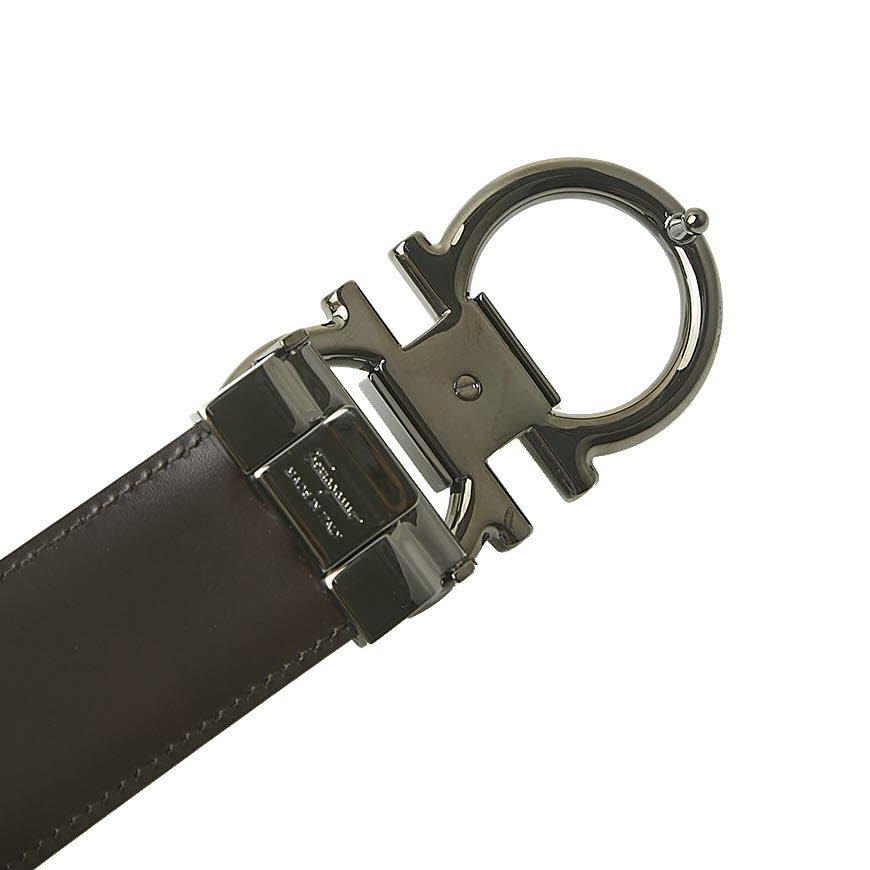 Ferragamo Men’s Adjustable Gancini Leather Belt 67 9938 NERO HICKORY 0694531