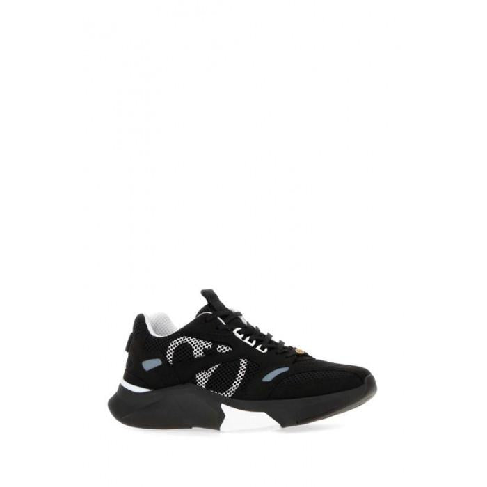VALENTINO Men's Mesh Fabric Suede Detail Low Top Sneakers