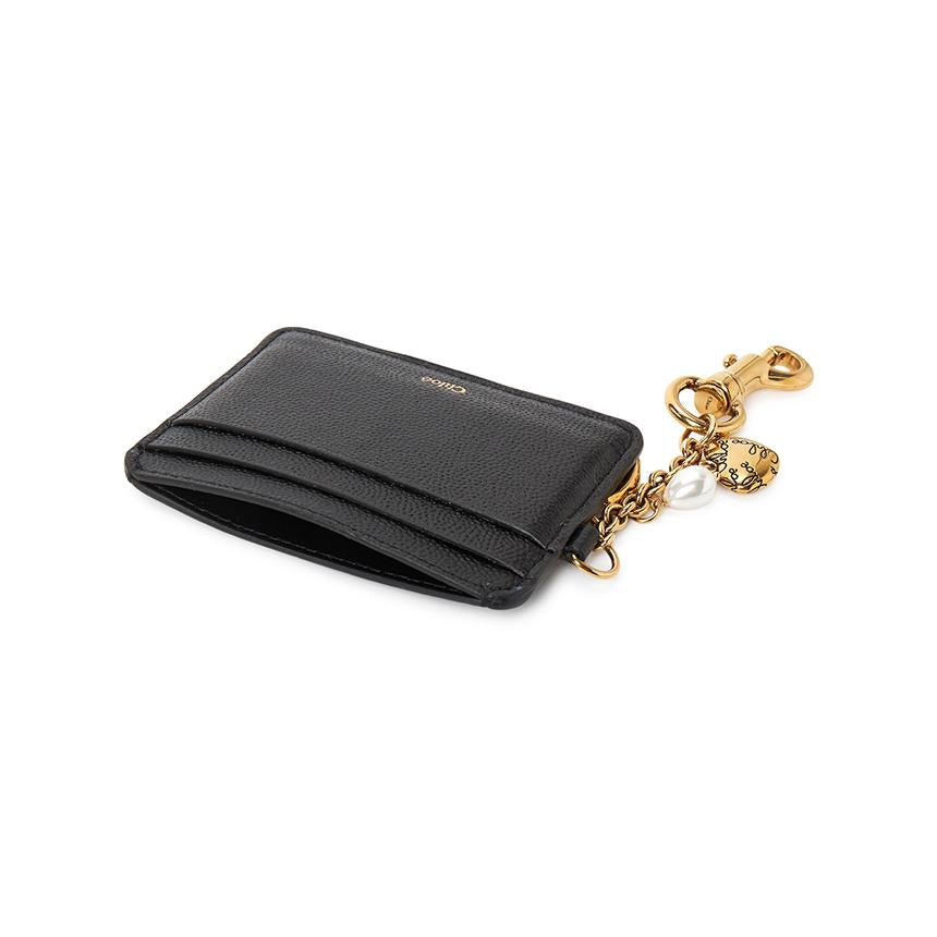 Chloe Black Leather Card Holder Wallet Unisex CH25AP977 Q12