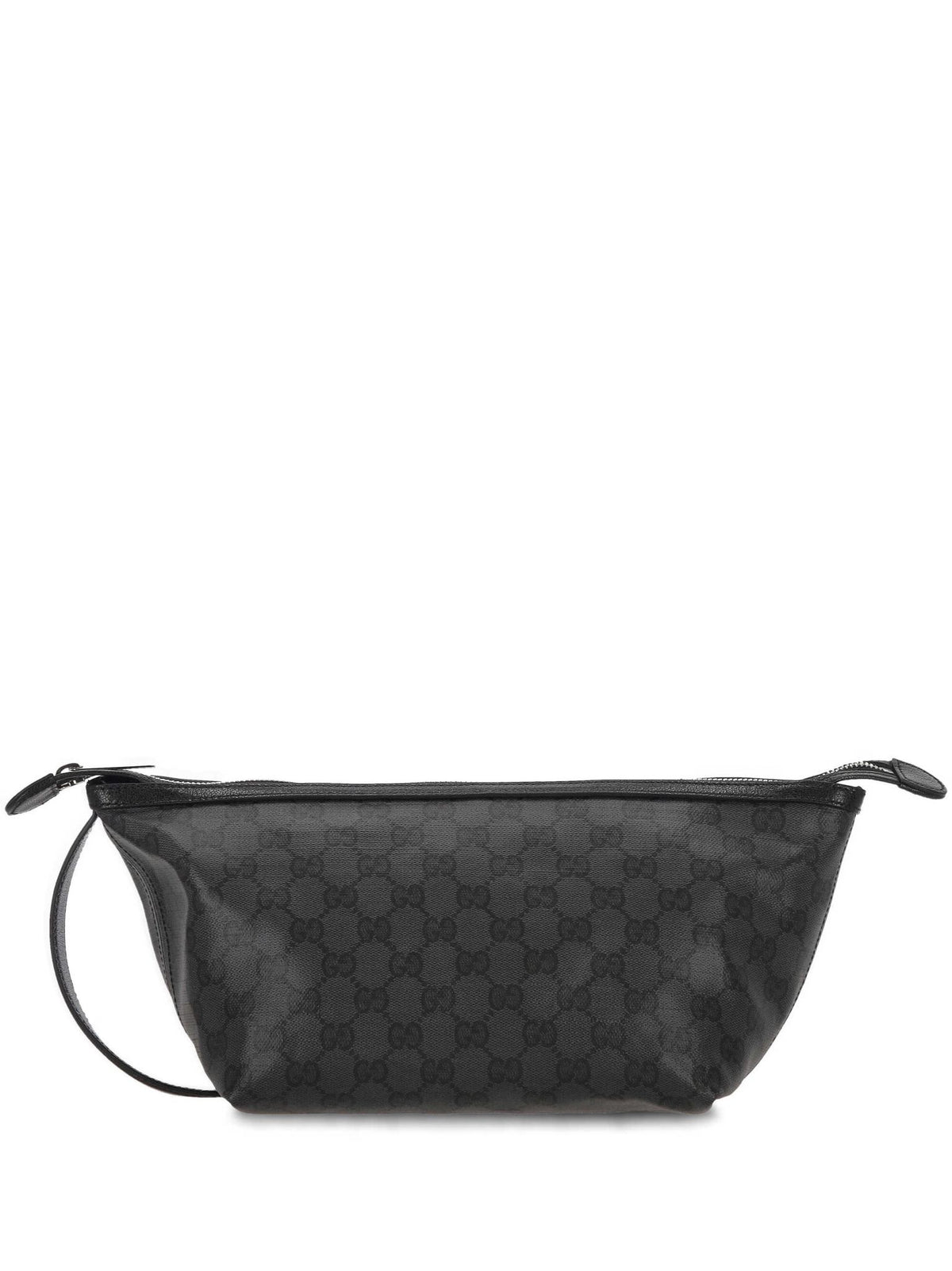 GUCCI Black Leather Zip Clutch Bag