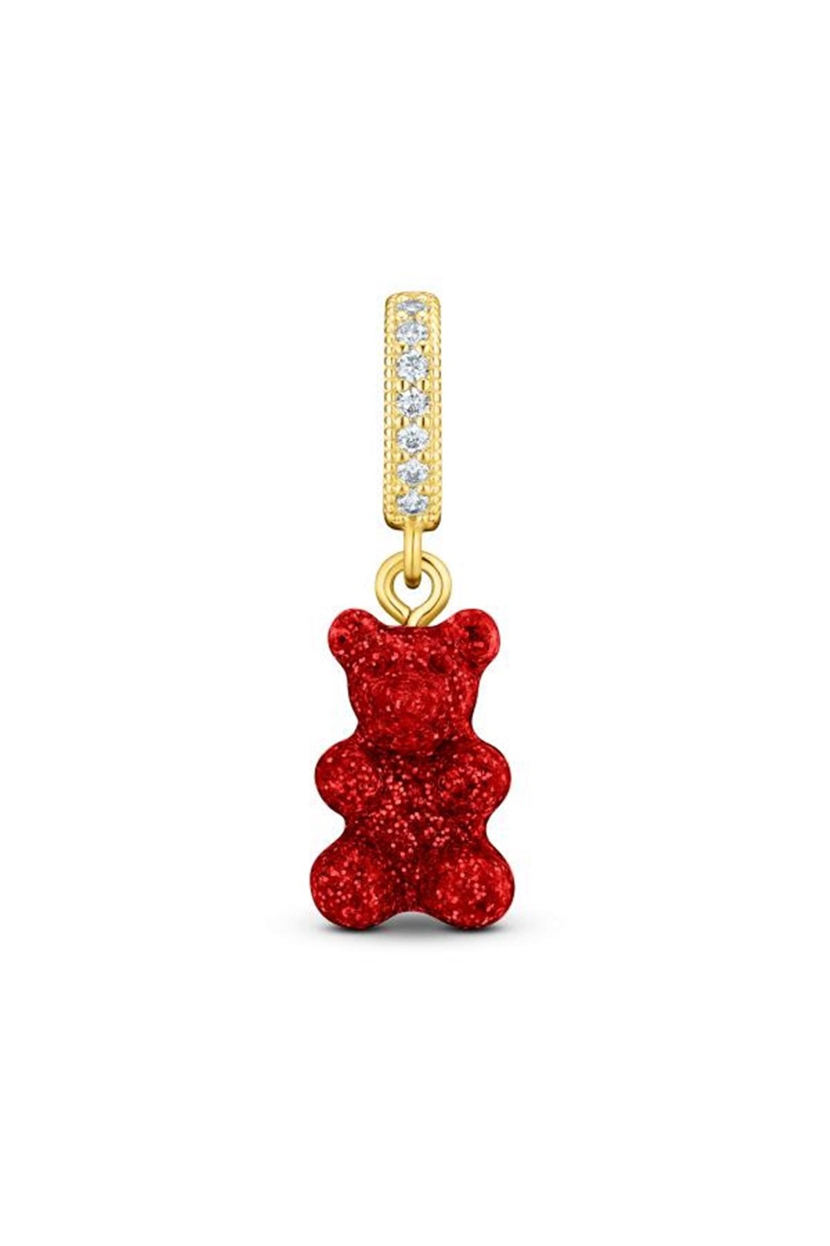 CRYSTAL HAZE Red Velvet Pave Nostalgia Bear Connector Charm Jewelry