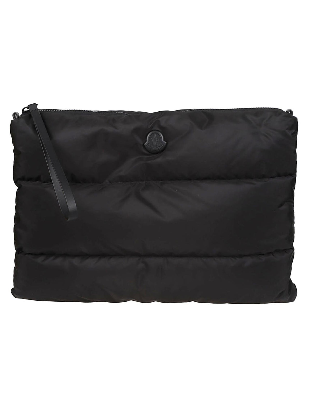 Moncler Black Leather Clutch Bag for Men