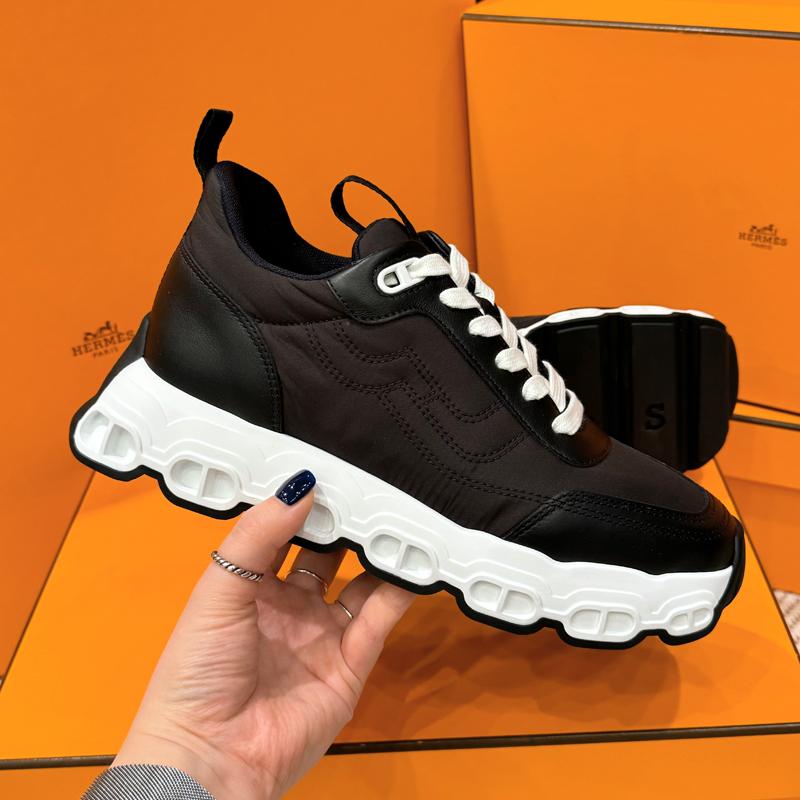 HERMES Black White Impulse Sneakers with Chaine d’Ancre Outsole