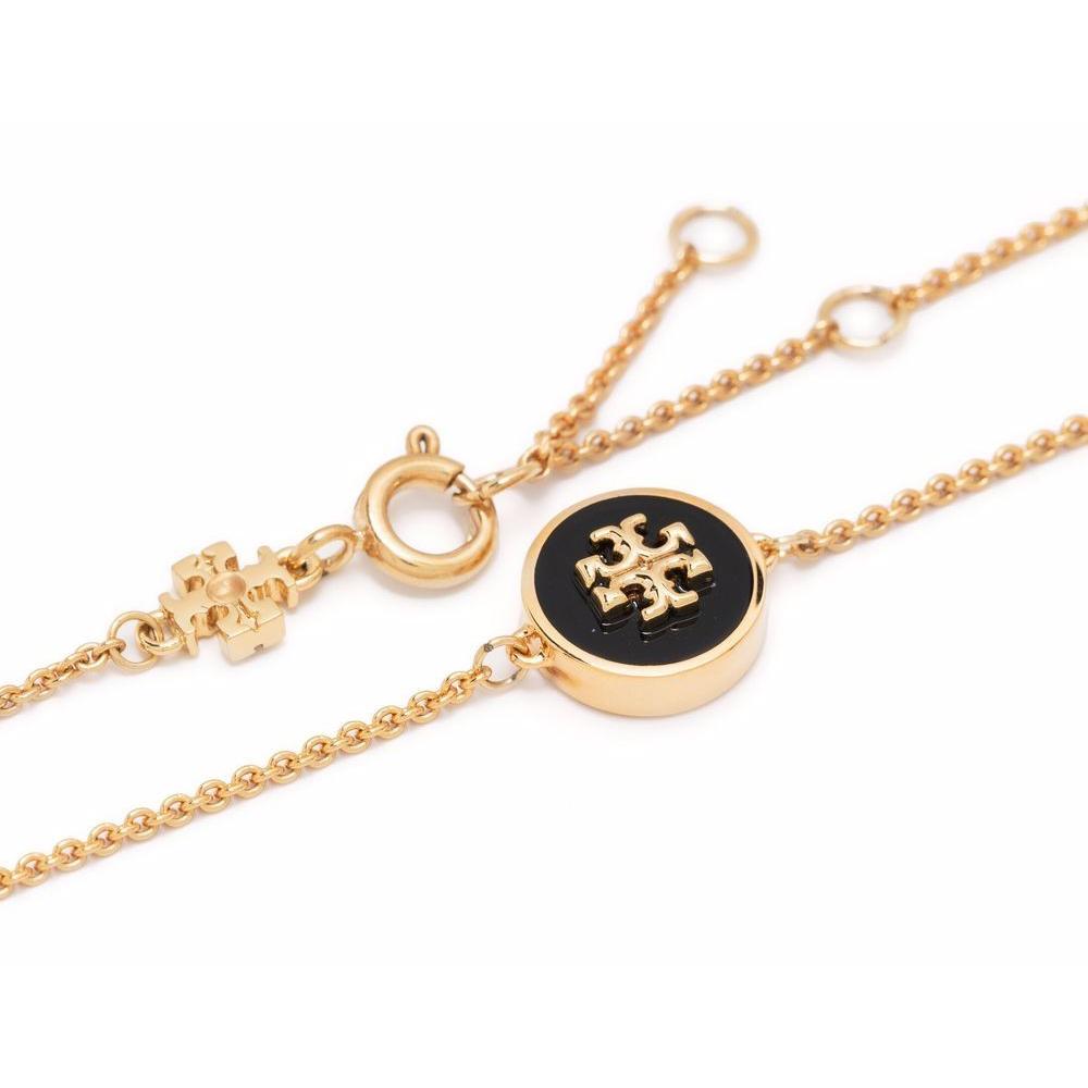 Tory Burch Kira Enamel Chain Bracelet Black