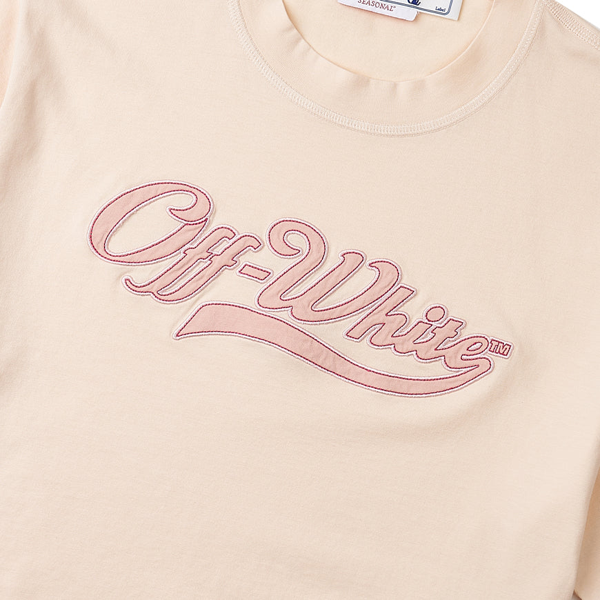 OFF WHITE Womens Baseball Rosso Crop T-Shirt