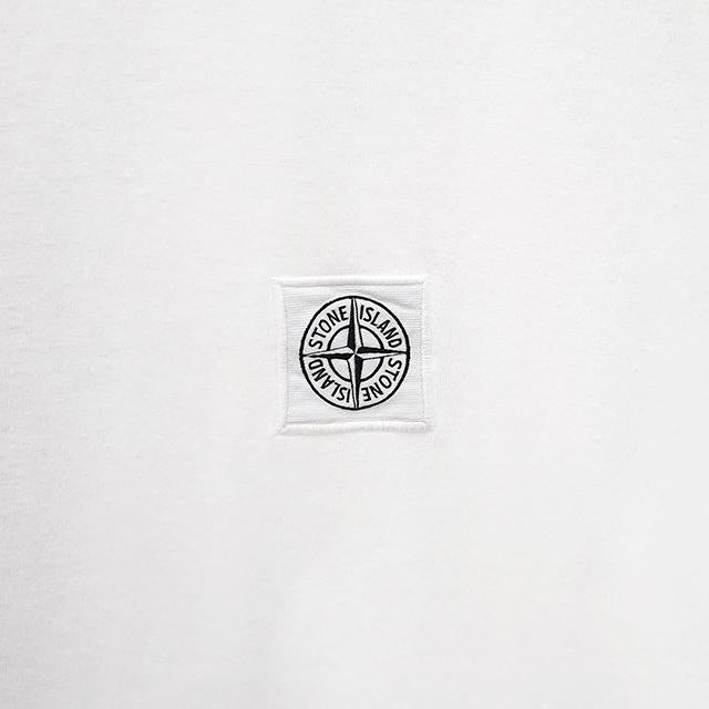 STONE ISLAND FISSATO Organic Cotton Logo Short Sleeve T-Shirt White