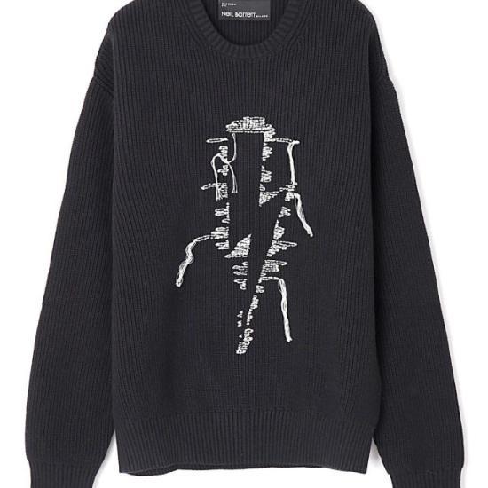 Neil Barrett Black Round Neck Knit Sweater for Men NBV7MA159 AV608042