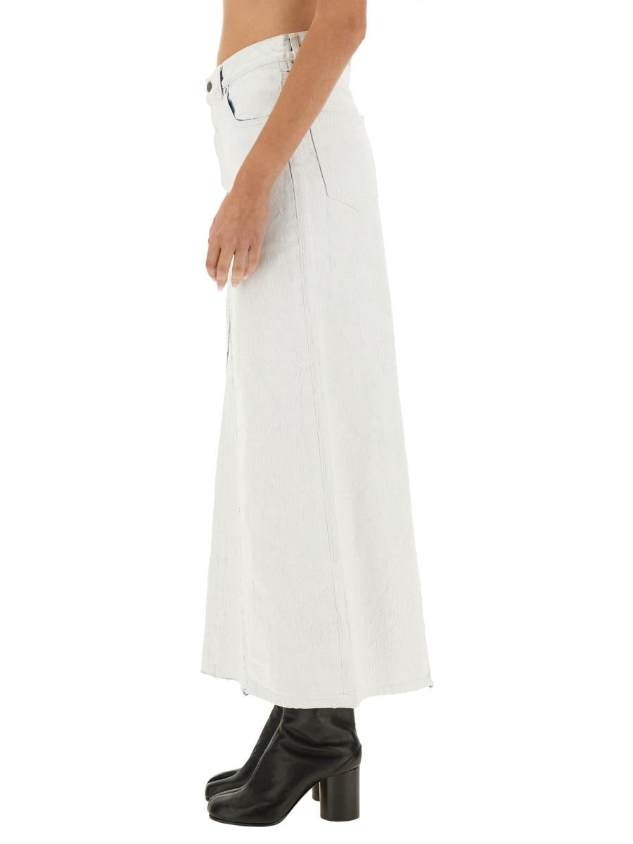 Maison Margiela Black Wool Long Skirt