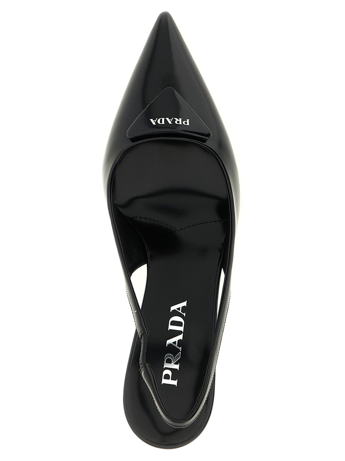 PRADA Black Leather Slingback Pumps