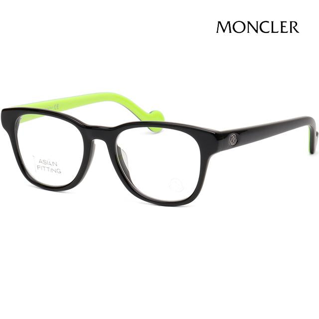 Moncler Black Acetate Square Eyeglass Frames Asian Fit ML5065F 001