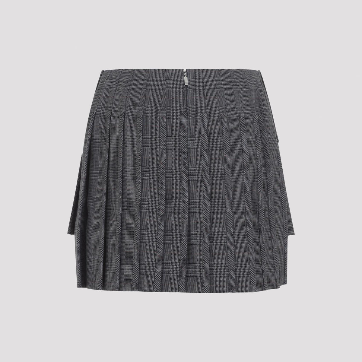 THOM BROWNE Gray Wool Mini Skirt