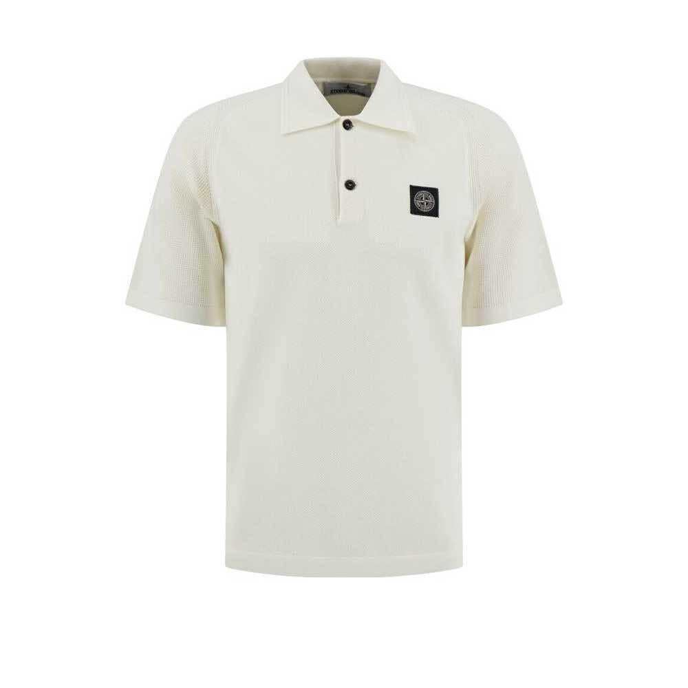 STONE ISLAND Organic Cotton Polo Shirt Ivory Men’s 5100030