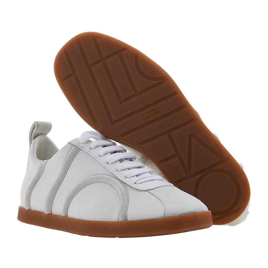 Toteme Women’s Leather Low-Top Sneakers White