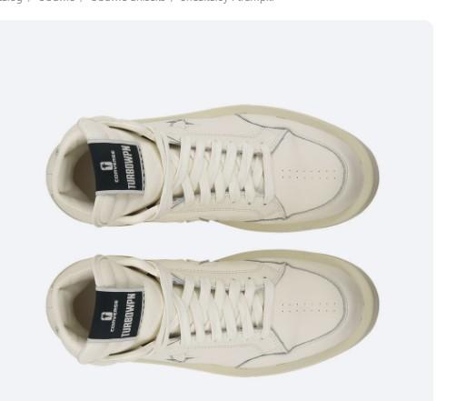Rick Owens DRKSHDW Turbo Weapon Egret High-Top Sneakers