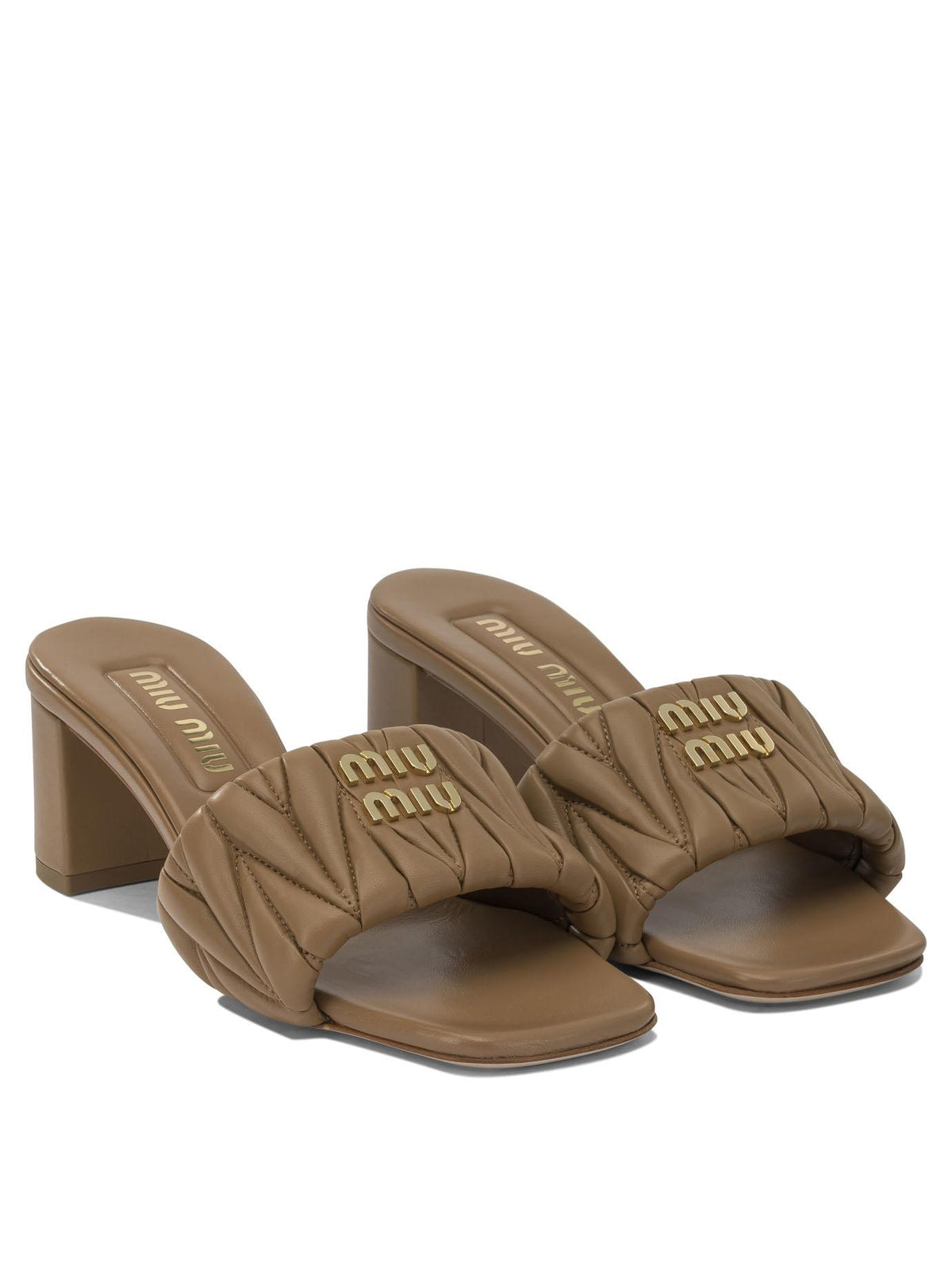 Miu Miu Leather Sandals Women’s Black Slide Sandals