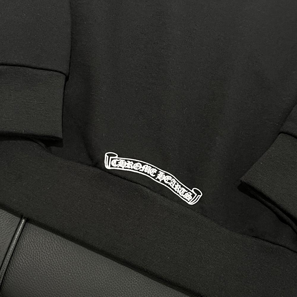 Chrome Hearts Horseshoe Floral Fleece Zip-Up Hoodie Black