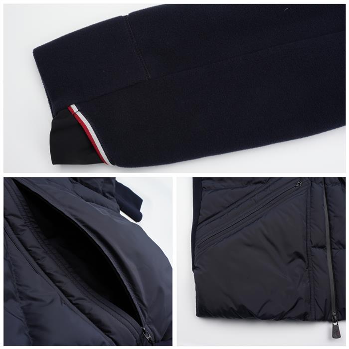 Moncler Grenoble Padded Fleece Cardigan Navy Men’s