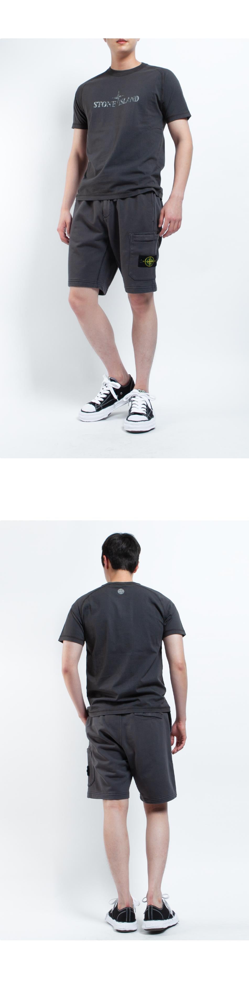 STONE ISLAND Reflective Logo Organic Cotton Slim Short Sleev 2100020 S0081 V0065