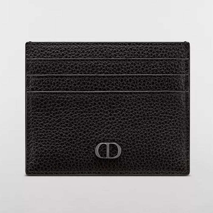 DIOR CD Icon Black Leather Card Holder Wallet Unisex