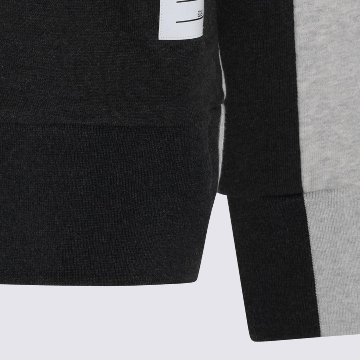 THOM BROWNE Gray Hooded Sweatshirt for Men