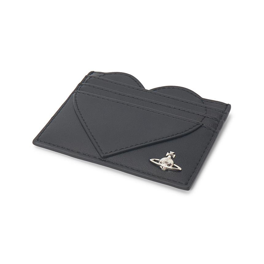 Vivienne Westwood Heart Leather Women’s Card Holder Wallet Black
