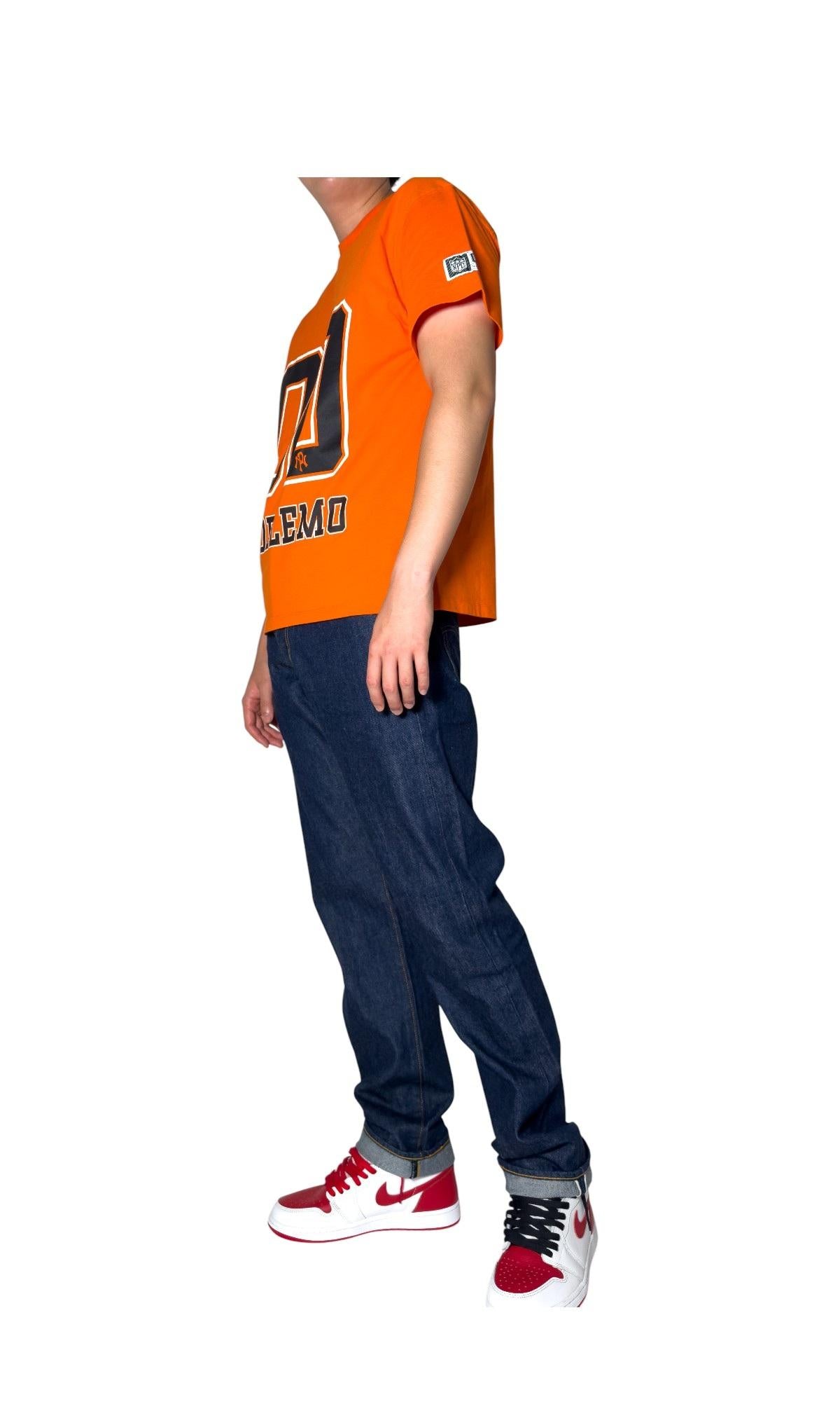 NO PROBLEMO Orange Sports Cotton Jersey Short Sleeve T-Shirt