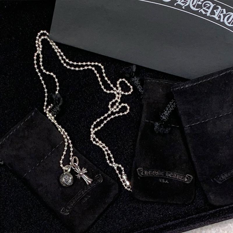 Chrome Hearts Tiny Cross Babyfat CH Charm Pendant Necklace