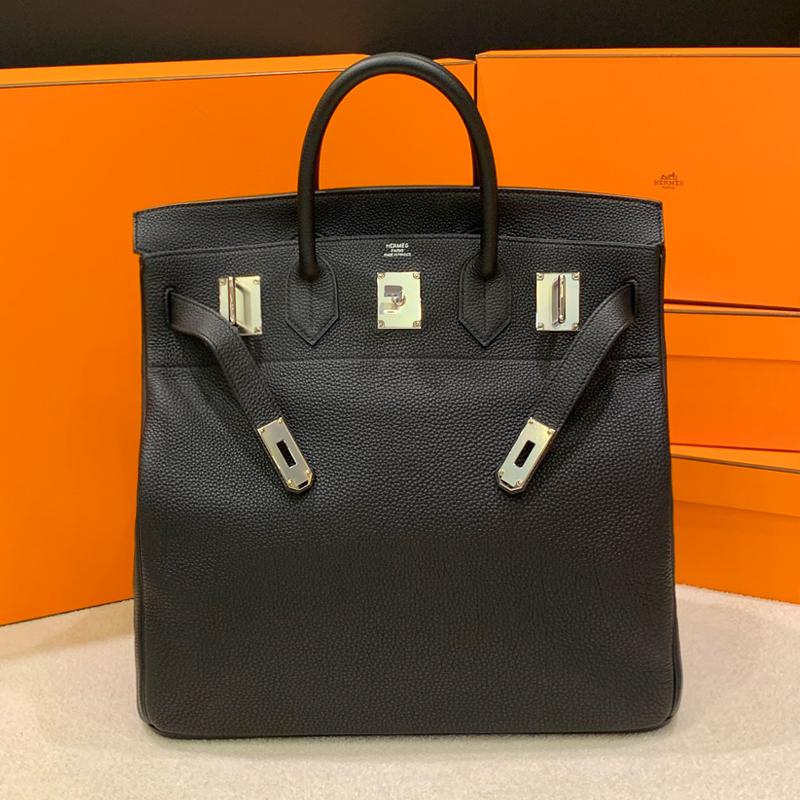 HERMES Birkin 40 Etoupe Black Palladium Hardware Tote Bag Unisex