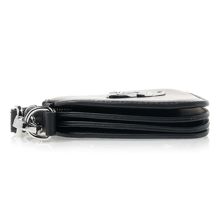 Vivienne Westwood Nappa Thin Line Heart Wristlet Clutch Black