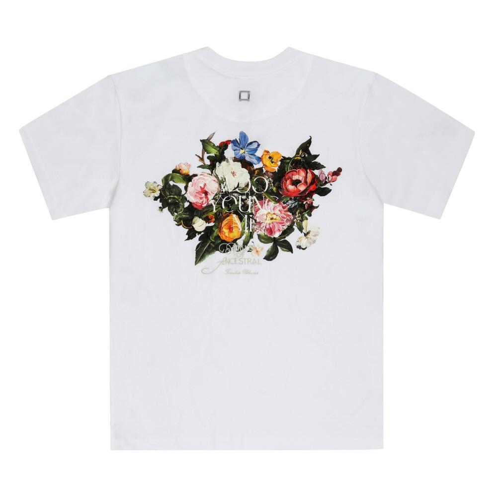 WOOYOUNGMI Flower Back Logo Short Sleeve T-Shirt White Women