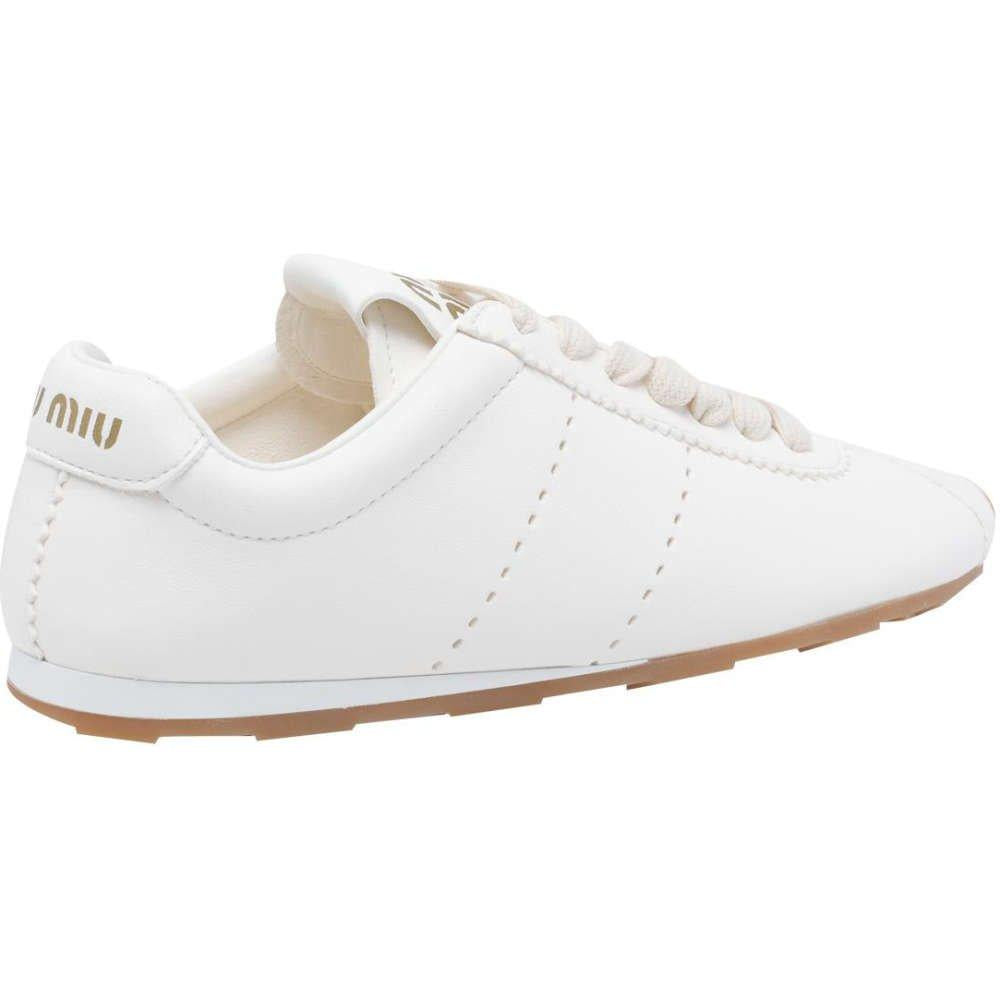 Miu Miu Ivory Nappa Leather Low-Top Women’s Sneakers