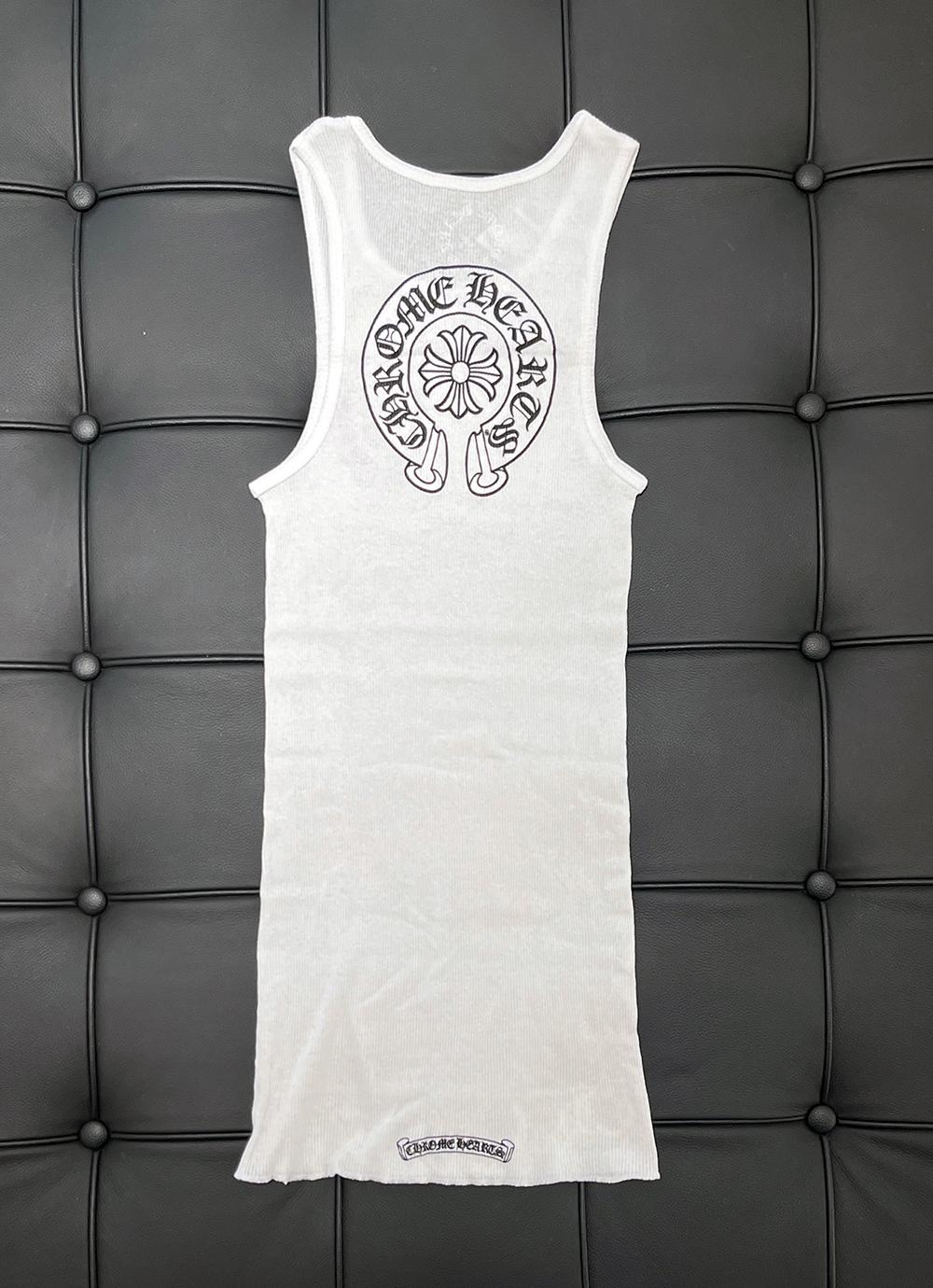 Chrome Hearts Horseshoe Long Tank Top Sleeveless White