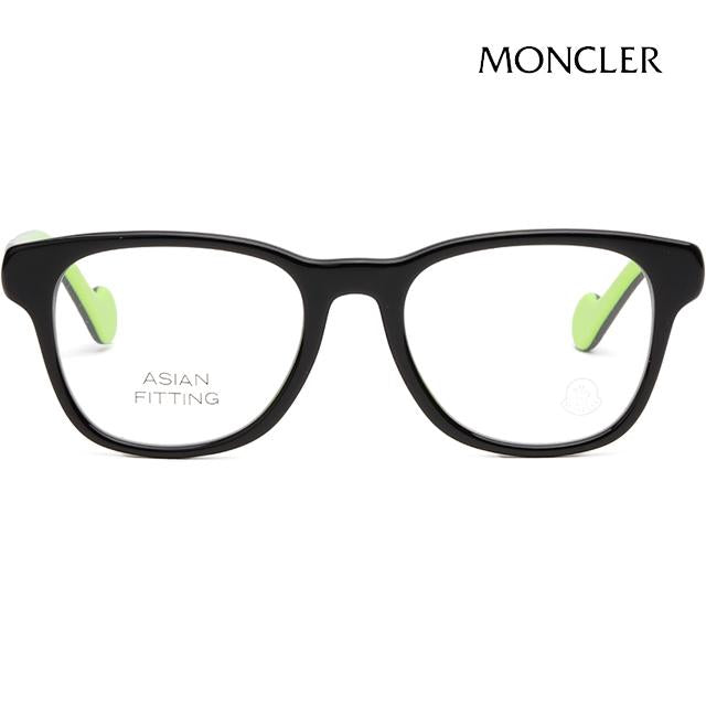 Moncler Black Acetate Square Eyeglass Frames Asian Fit ML5065F 001
