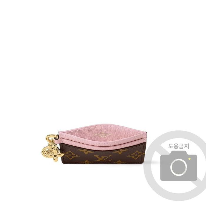 Louis Vuitton Monogram LV Charm Card Holder Wallet Unisex