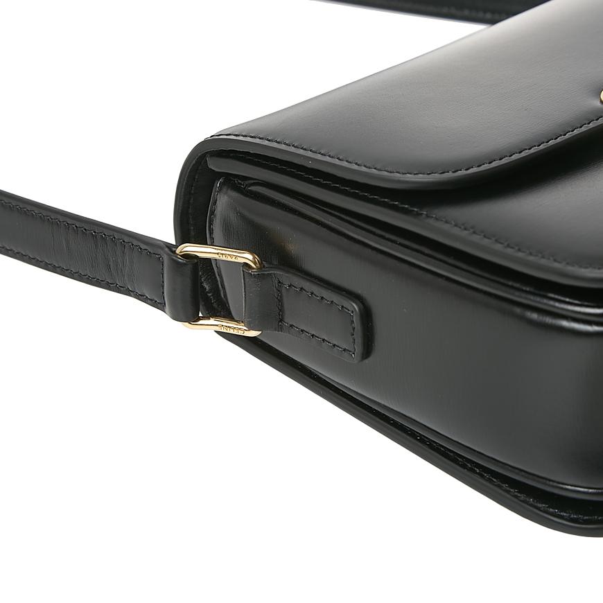 CELINE Teen Triomphe Crossbody Bag Black Leather