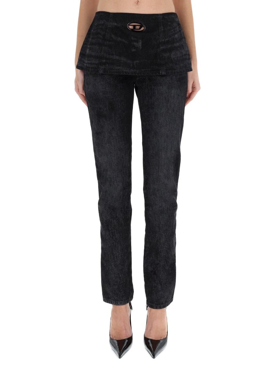 DIESEL Blue Denim Straight-Leg Jeans for Women