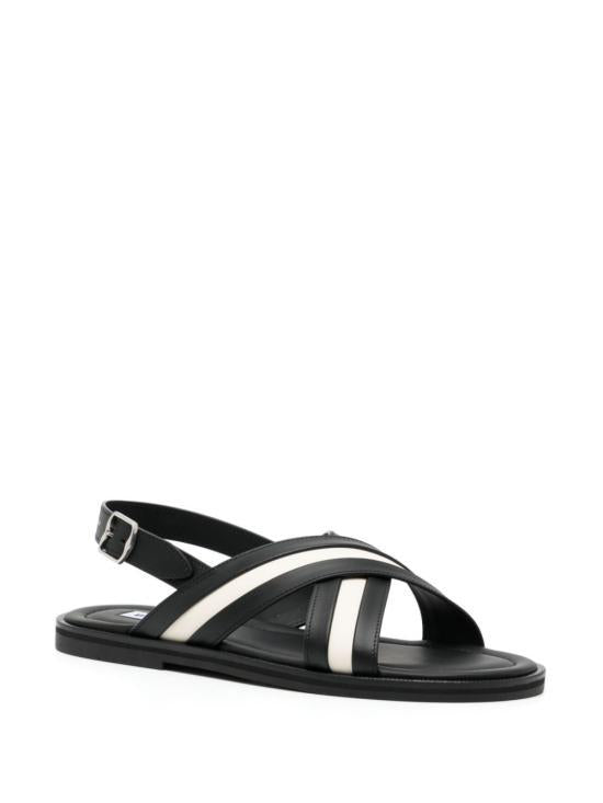 BALLY Leather Slide Sandals Black MSS03 LVT012 I901
