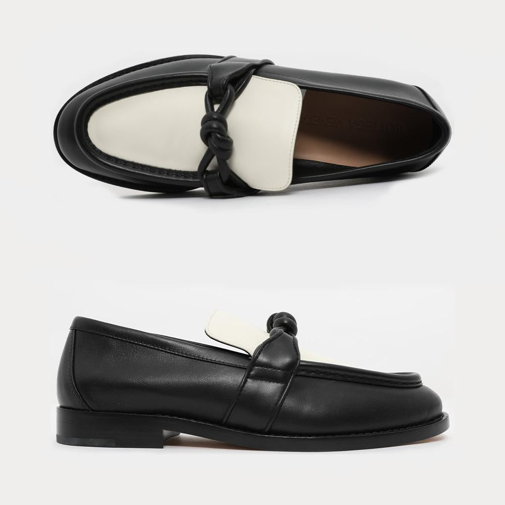 Bottega Veneta Knot Detail Astaire Women’s Loafers Black Leather