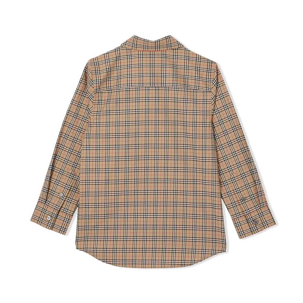 BURBERRY Check Print Long Sleeve Cotton Shirt for Women