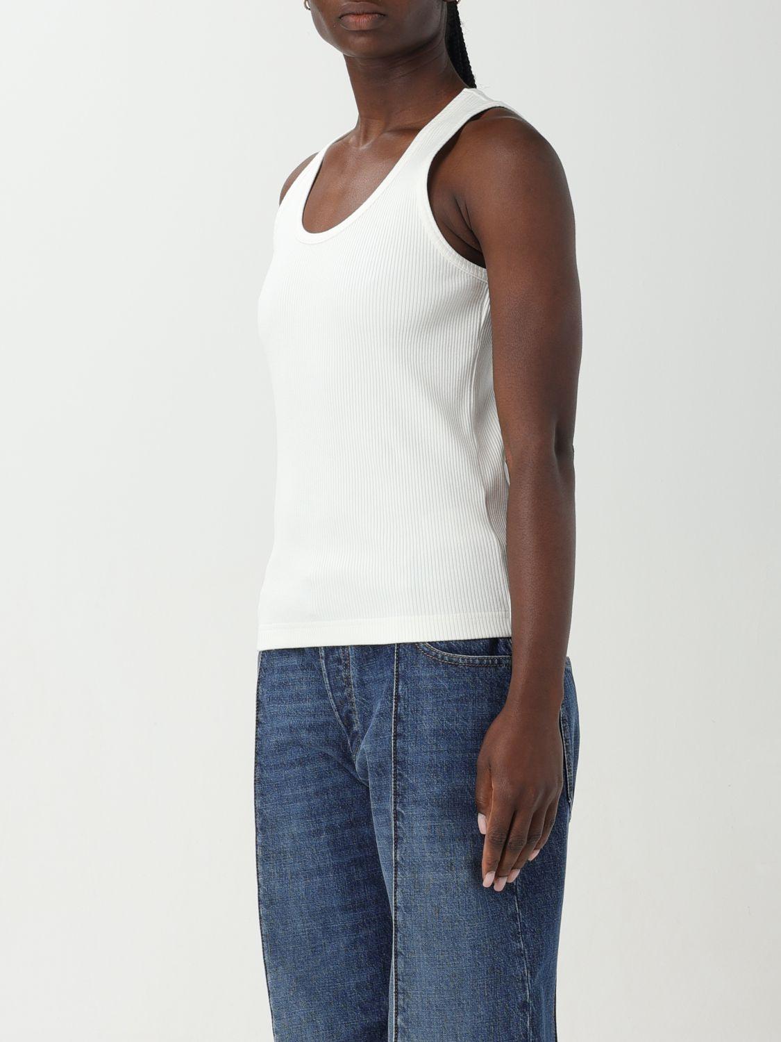 Bottega Veneta Sleeveless Blouse White Cotton Poplin Shirt