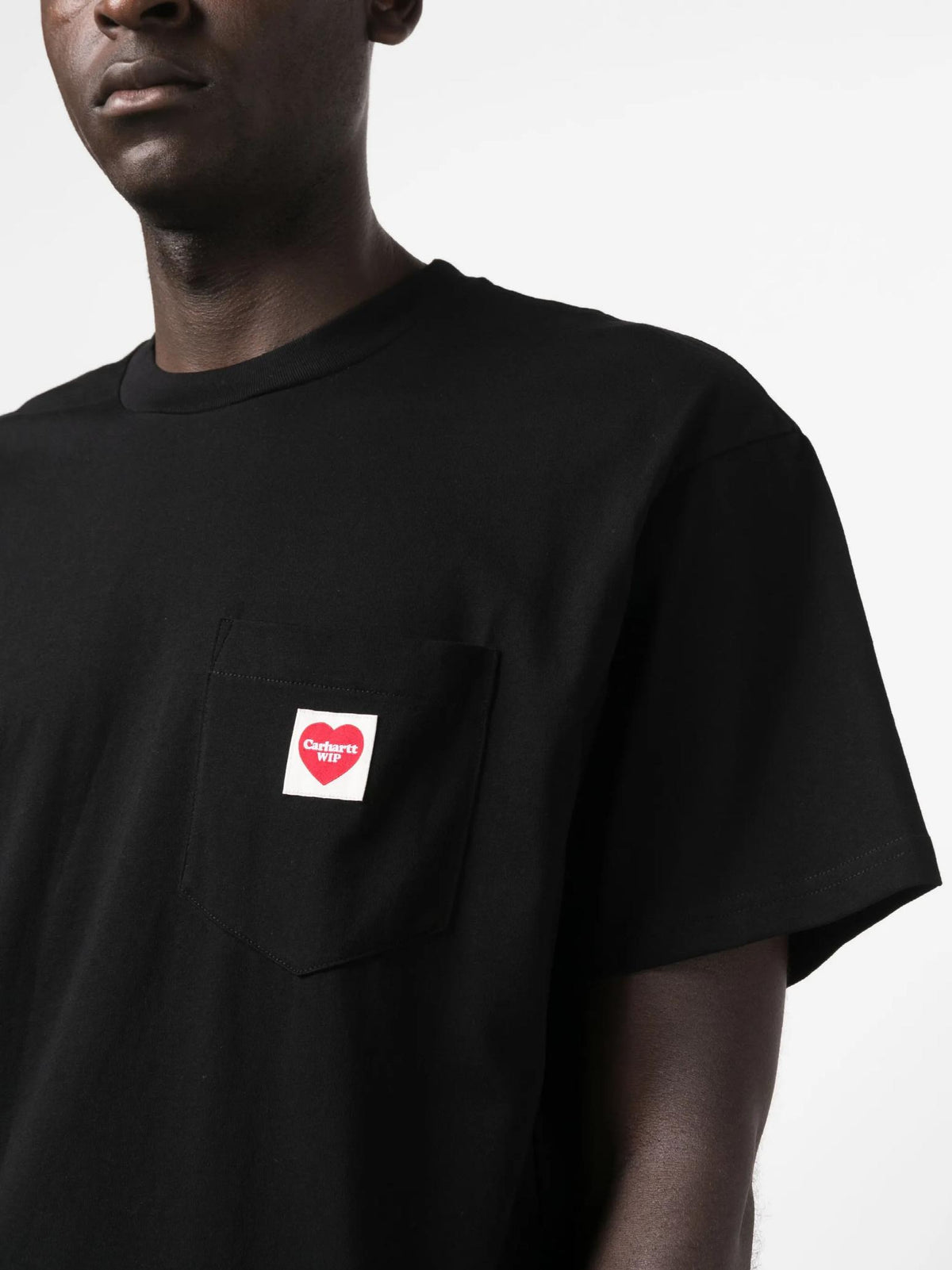CARHARTT WIP Pocket Heart Short Sleeve T-Shirt Black/Red I032128 1V2XX