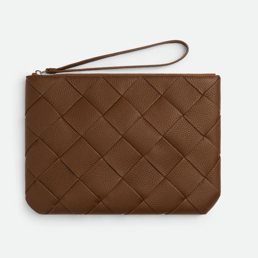 Bottega Veneta Large Diago Pouch Nocciola Brown Leather