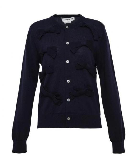 Comme des Garcons Wool Jersey Ribbon Detail Cardigan NP N006 W25 1